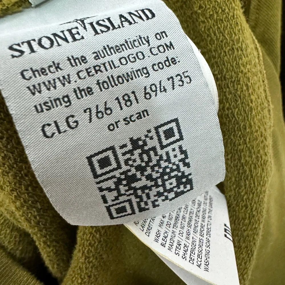Stone Island Crewneck Sweatshirt Yellow Green Men’s Size Medium - Picture 5 of 7